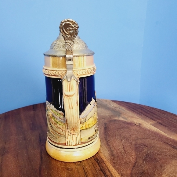 VTG German Gerz Beer Stein Garmisch-Partenkirchen Pewter Lid 1936 Olympics ~9” - Picture 5 of 13